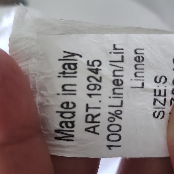 Lungo L'Arno White Linen Button-Down Blouse Size Small - Picture 11 of 12